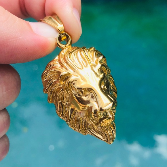 Men's lion 18k gold plated chain - Picture 1 of 2